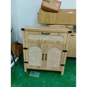 Nasitip Rattan Sideboard Buffet Cabinets with Storage, Farmhouse Storage Cabinet with Drawer, Wooden Cabinet for Kitchen, Dining Room, Living Room - 1 of 1