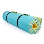 Comfy Floats 12'x5' No Inflate Dual Layer Tear Resistant High Density Foam Roll Up Water Pad and Lake Float with D-Ring - Yellow