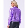 INSPIRE CHIC Women's Holographic Shiny Long Sleeve Metallic Zip Front Track Jacket - image 4 of 4