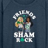 Women's - Barbie - Friends Sham Rock Lightweight French Terry Wide Neck Long Sleeve Shirt - 2 of 4