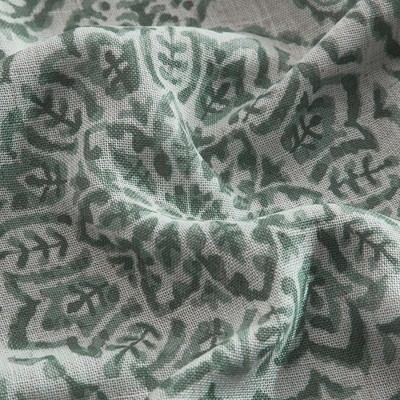 Sage Medallion Blackout Linen-Polyester Puddle Length Drapes