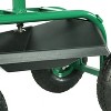 Sunnydaze Outdoor Lawn and Garden Heavy-Duty Steel Rolling Gardening Cart with Adjustable Height Swivel Chair, Tool Tray, and Basket - image 4 of 4