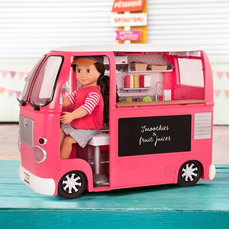 Our Generation Grill to Go Food Truck Playset with Electronics for 18&#34; Dolls - Pink, 6 of 14