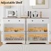 29.5'' Buffet Cabinet with Storage, Wood Versatile Coffee Bar Cabinet with Doors and Adjustable Shelves for Living Room Entryway Dining Room - 4 of 4