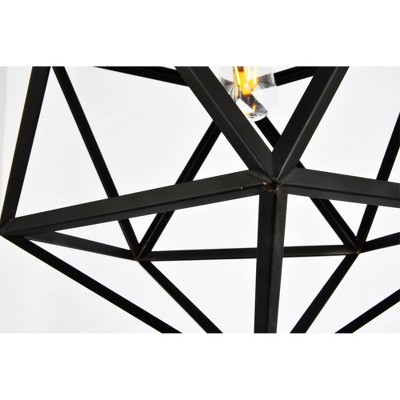 Redmond Black Iron Geometric Pendant Light with Adjustable Chain
