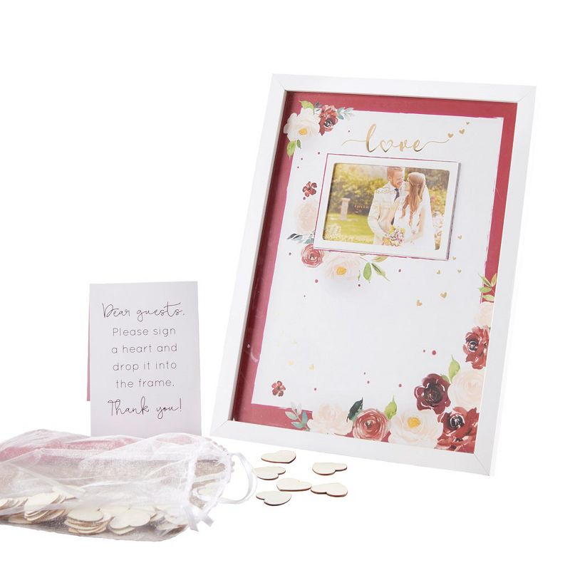 Kate Aspen Wedding Guest Book Alternative - Burgundy Blush Floral | 22114NA, 1 of 8