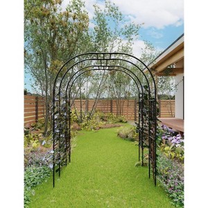 Garden Arch Trellis for Climbing Plants Metal Outdoor Arbor with Rust-Resistant Coating - Perfect for Weddings, Patio, Lawn Decor & Vine Support - 1 of 4