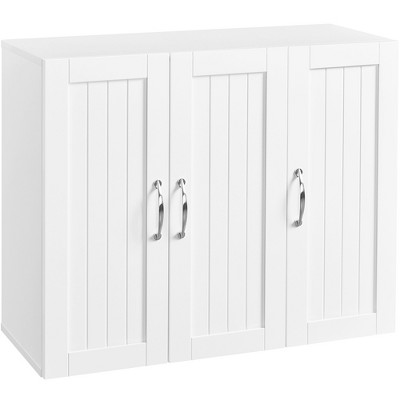 Yaheetech Wall Mounted Cabinet with Three Doors and Adjustable Shel for Living Room, Laundry Room, Mudroom