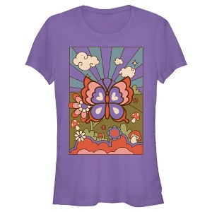 Juniors Womens Lost Gods Retro Butterfly Tarot T-Shirt - 1 of 4