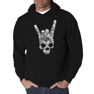 LA Pop Art Men's Word Art Hooded Sweatshirt - Heavy Metal Genres - 1 of 4