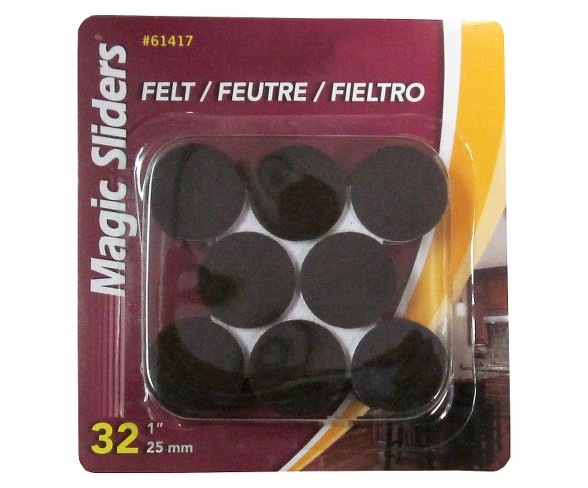 Magic Felt 1" Rd Self Stick Pads