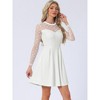 Allegra K Women's Heart Mesh Sheer Long Sleeve Gothic Cocktail Skater Party Dress - 2 of 4