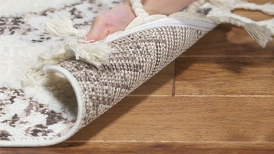 Moroccan Tassel Shag MTS652 Power Loomed Indoor Area Rug - Navy/Ivory - 6'7"x6'7" - Safavieh