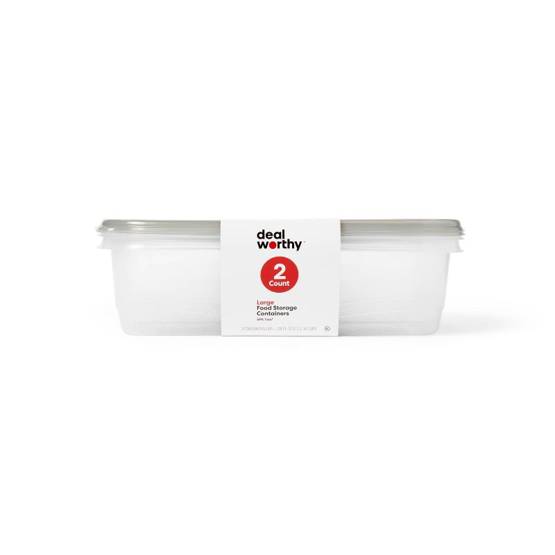 Snap &#38; Store Large Rectangle Food Storage Containers - 128 fl oz/2ct - Dealworthy&#8482;, 1 of 5