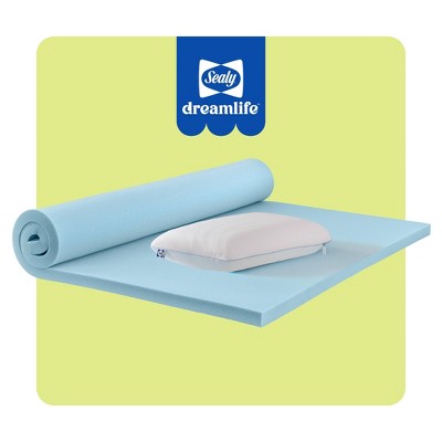 Sealy Dreamlife 1.5" Medium Topper Twin Long and Molded Pillow Bundle
