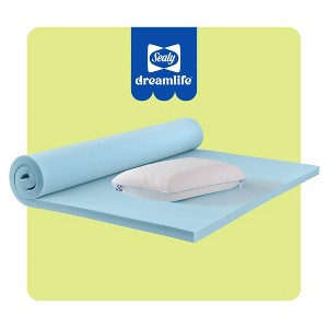 Sealy Dreamlife 1.5" Medium Topper Twin Long and Molded Pillow Bundle - 1 of 4