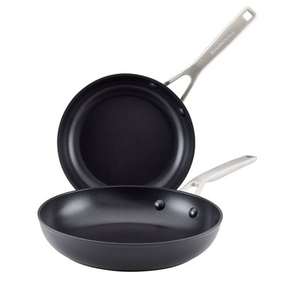 Kitchenaid Hard Anodized Induction 2pk Open Frying Pans 8.25" & 10