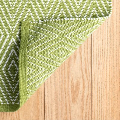 Sprout & White Diamond Handmade Flatwoven 6' x 9' Area Rug