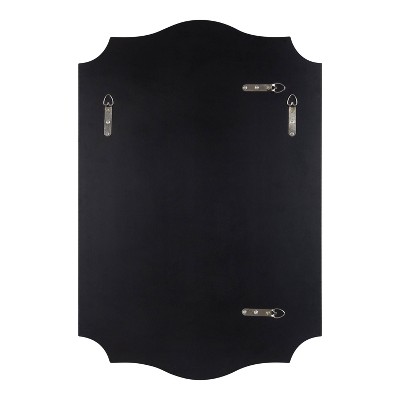 Hollyn 36''x25'' Traditional Black Wood Scalloped Wall Mirror