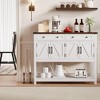 Sideboard Buffet Cabinet with Storage, 47in Large Modern Farmhouse Kitchen Wood Coffee Bar Cupboard Cabinet with 2 Drawers - 4 of 4