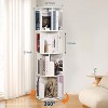 4 Tier Rotating Bookshelf,360°Compact Wood Spinning Bookcase for Small Spaces, Corner Storage Organizer for Living Room, Bedroom & Kids' Rooms - 2 of 4