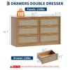 6 Drawer Dresser for Bedroom, Rattan Chest of Drawers with Gold Handle, 52.7"W Storage Dressers Organizer, Entryway Console Table - 2 of 4