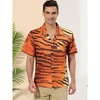Lars Amadeus Men's Animal Print Short Sleeves Button Up Casual Print Shirts - 2 of 4