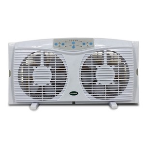 Optimus 8 in. Electric Reversible Twin Window Fan with Thermostat - 1 of 4