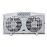 Optimus 8 in. Electric Reversible Twin Window Fan with Thermostat