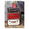 Wood and Leather (Set of 3) Trunks Red - Olivia & May: Farmhouse Style, Hinged Lid, Indoor Use - 4 of 4