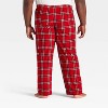 Men's Plaid Microfleece Holiday Matching Family Pajama Pants - Wondershop™ Red - 2 of 4