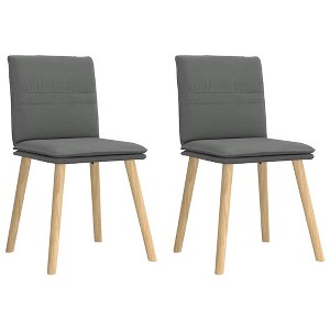 vidaXL Dining Chair Set of 2 Dark Grey - 1 of 4