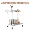 2-Tier/3-Tier Commercial Grade Utility Cart – Sturdy Wire Rolling Cart with Handle, Alloy Steel Shelf for Storage or Plant Display - 3 of 4