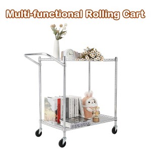 3 Tier Utility Rolling Cart with Wheels, 1500LBS Capacity Heavy Duty Tool Storage Utility Carts with Handle Bar, Commercial Grade Metal Serving Cart - 1 of 4