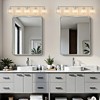 POWLIG 22" 3-Light Vanity Light with Crystal Shades - Modern Dimmable Bathroom Lighting - 2 of 4