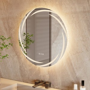 ARTLOGE Round Led Bathroom Mirror Backlit Lighted Anti-Fog Smart Vanity Mirror - 1 of 4