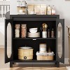 32" Modern Sideboard Cabinet with Fluted Glass Doors - Adjustable Shelves Black MDF Storage for Living Room Dining Room Entryway - 4 of 4