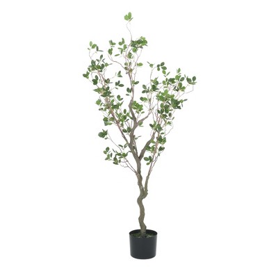 SKRAN Artificial Milan Leaf Bonsai,Faux Trees for Indoor Outdoor for Green Decorative Accent for Home,for Living Room,Office,Patio,Garden