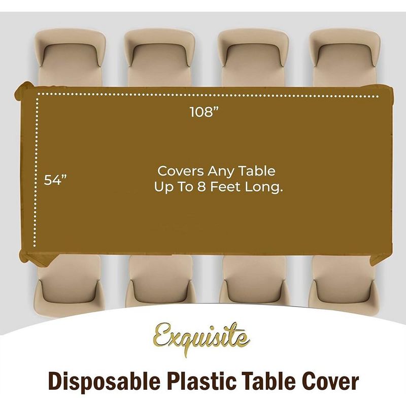 Crown Display 54 in. x 108 in. Plastic Tablecloth - 12 Pack, 5 of 10