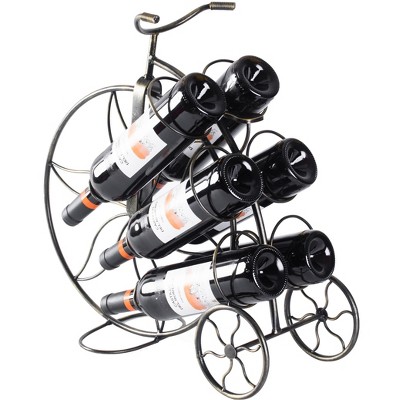 Vintiquewise Vintage Decorative Metal Bicycle 6 Bottle Countertop Tabletop Wine Holder