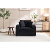 PAGED Upholstered Sofa Corduroy Chaise Lounge Sofa with Handrail Storage, Movable Ottoman, Cupholders for Living Room, Apartment - 2 of 4