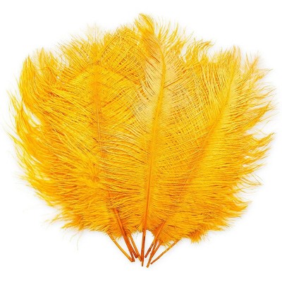 Bright Creations 12 Pack Yellow Ostrich Feather Plumes 12 14 Inches for Crafts, Home, Wedding & Party Decorations