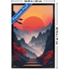 Trends International Andreas Magnusson - Sunset In The Mountains Framed Wall Poster Prints Black Framed Version 22.375" x 34" - 3 of 4