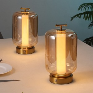 JONATHAN Y Milou Vintage Glam Lantern Rechargeable/Cordless Dimmable Integrated LED Table Lamp with Touch Sensor - 1 of 4