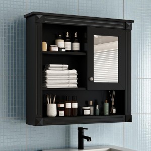 Mshliw 32" Bathroom Wall Cabinet with Mirror, Wall Mounted Medicine Cabinet with 4 Adjustable Shelves, Over Toilet Storage Organizer - 1 of 4