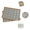 Unique Bargains Stackable Wood Light Brown Drawers Jewelry Trays Set of 2 - 3 of 4