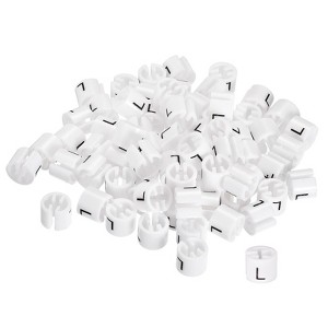 Unique Bargains Plastic Fit 0.14 Inch Rod Round Clothes Hanger Marker Size Tag 100 Pcs - 1 of 4