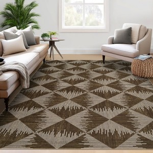 Acekool Area Rugs: Washable Non-Slip Modern Geometric Carpet, Soft Low Pile Stain Resistant Rugs for Living Room, Bedroom, Home, Dining Room - 1 of 4
