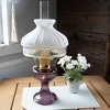 Aladdin Amethyst Lincoln Drape Table Oil Lamp with White Glass Shade, Brass - 4 of 4