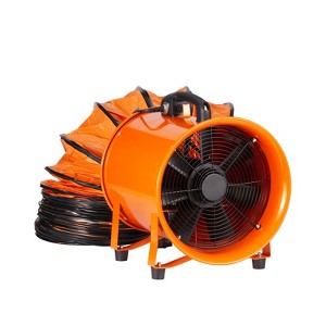 VEVOR Portable Ventilator, 12 inch Heavy Duty Cylinder Fan with 33ft Duct Hose, 560W Strong Shop Exhaust Blower 2894CFM, Orange - 1 of 4